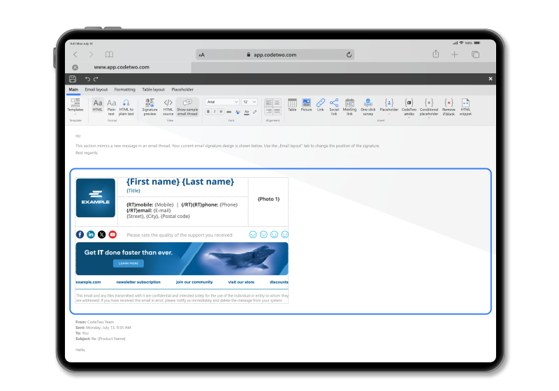 World's best HTML signature template editor