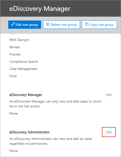 Choosing the eDiscovery Administrator