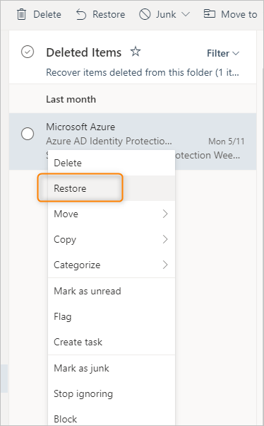 how to recover deleted tasks in outlook