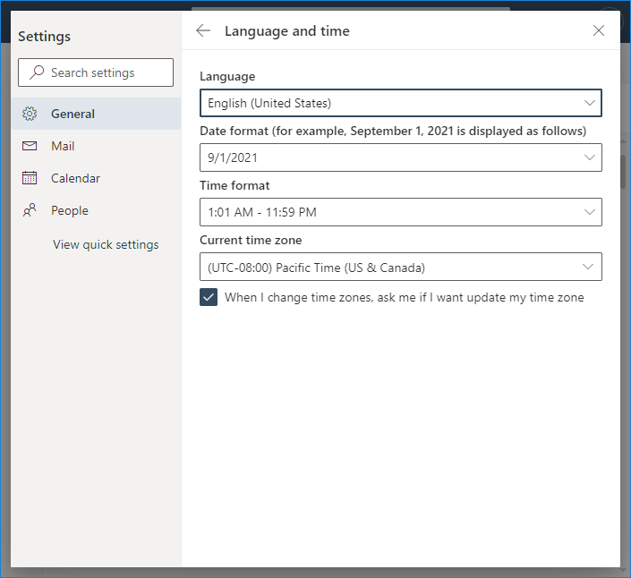 How to change language in Office 365 portal in hybrid setup?