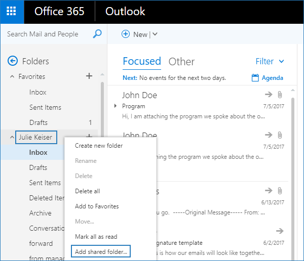 add shared mailbox to outlook