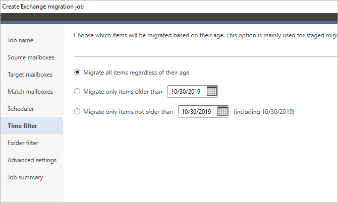 Filter items before Exchange 2010-2016 migration