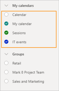 Different ways of sharing a calendar in Office 365 and Outlook