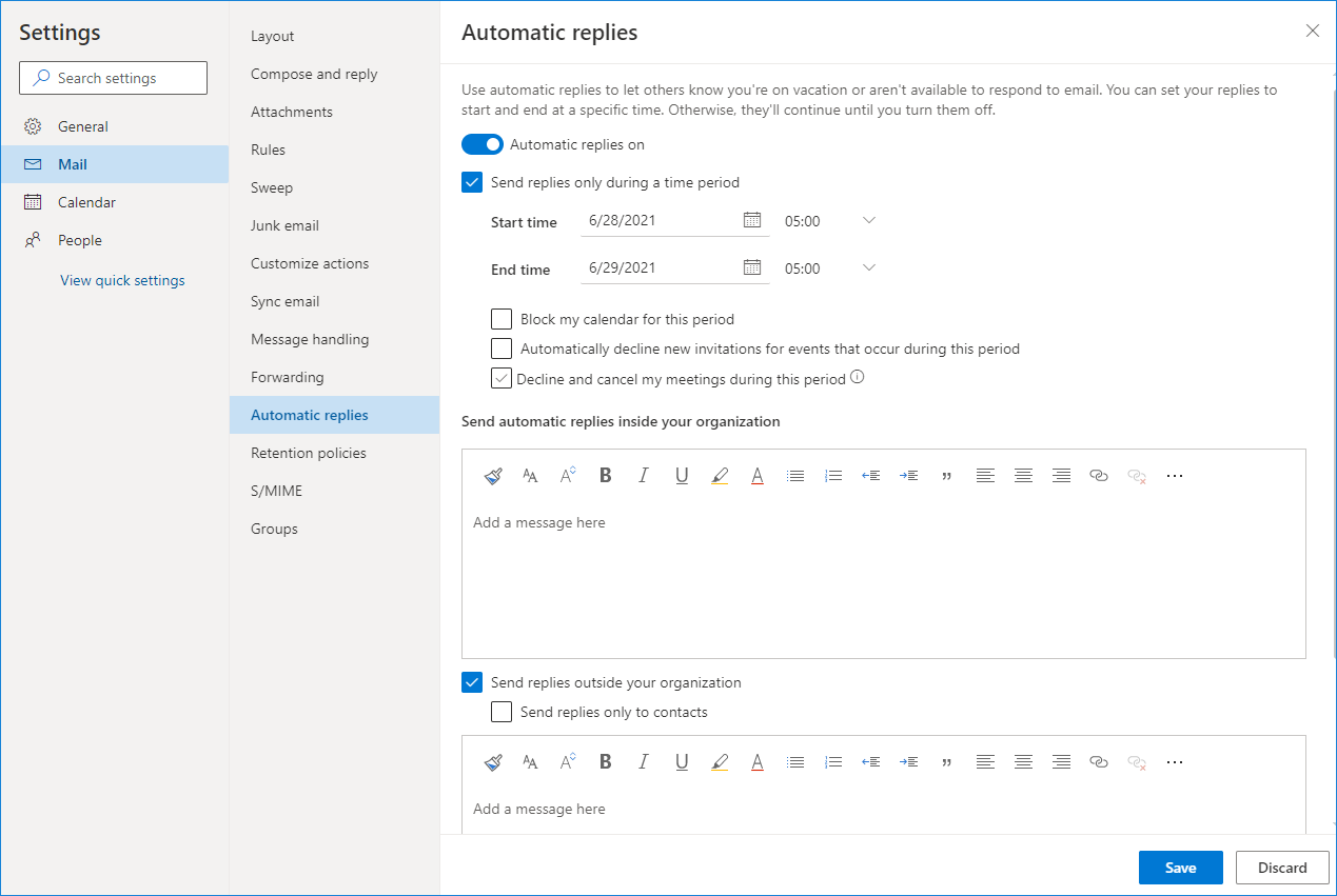 Discriminate Privileged Electrician how to set auto reply in office 365
