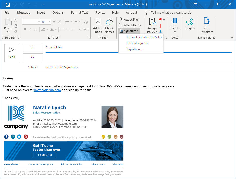 how to add a photo in email signature outlook 365