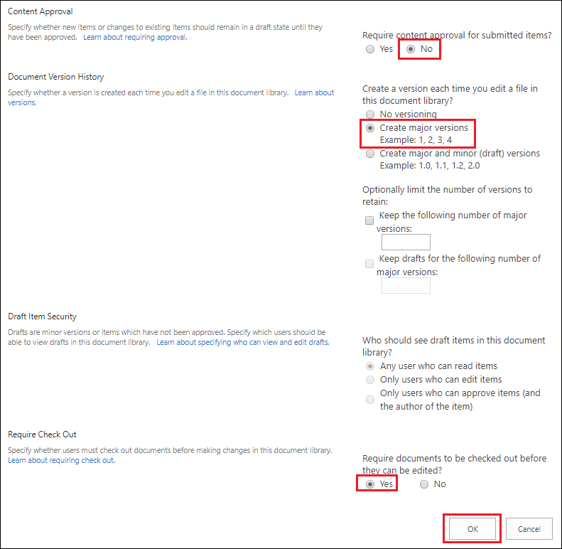 How To Change The Versioning Settings In Sharepoint