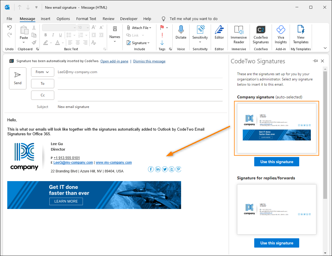 add signature to email outlook web app