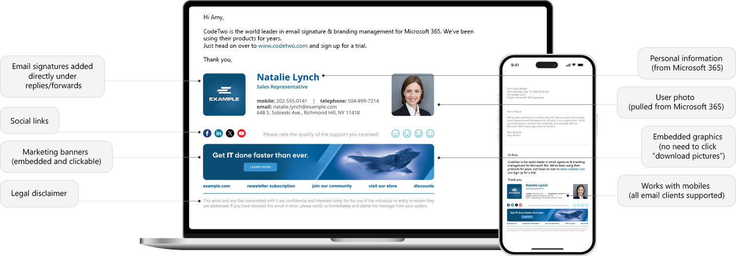 Manage organization-wide email signatures - diagram