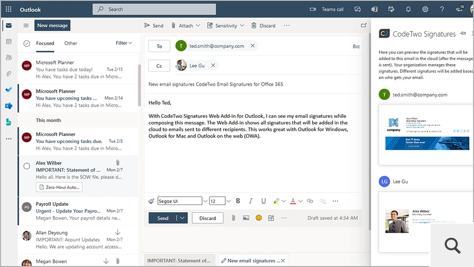 CodeTwo Email Signatures 365 - Screens & videos