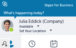 Users' photos visible in Skype for Business.