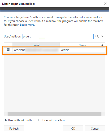 How to - Configure a migration job - Match mailboxes | CodeTwo Office 365  Migration User's manual